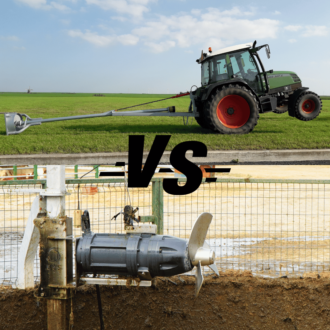 Trekkermixer & elektrische mestmixer in één foto