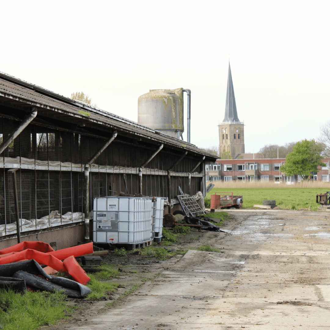 Skyline van Tzum vanaf het boerenerf van de familie Palma