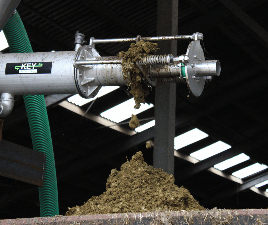 Dikke fractie of gescheiden mest uit de mestscheider