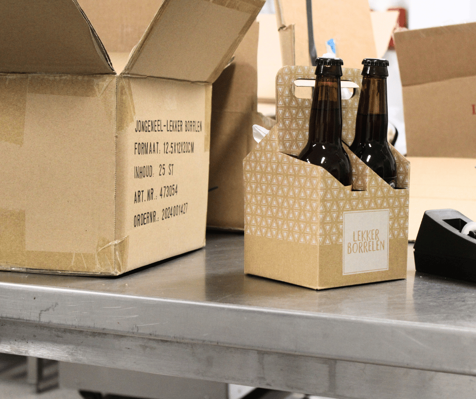 Nieuw samen te stellen pakketje voor de verkoop in de boerderijwinkel van Damster Boerenzuivel en Vlees