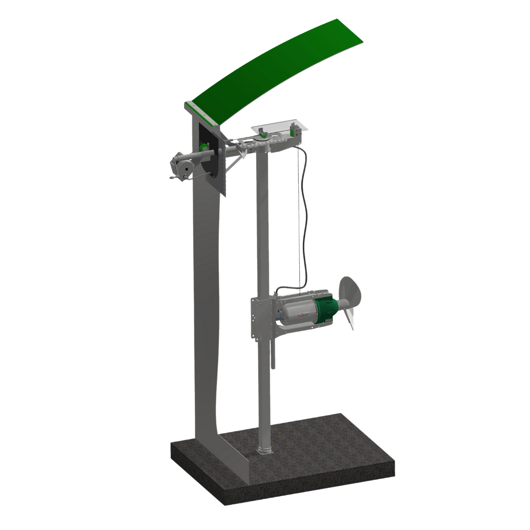 Stallkamp TMR3 (serie) | elektrische mestmixer met twee roervleugels | situatie met geleidingssysteem | schets in opslagsysteem