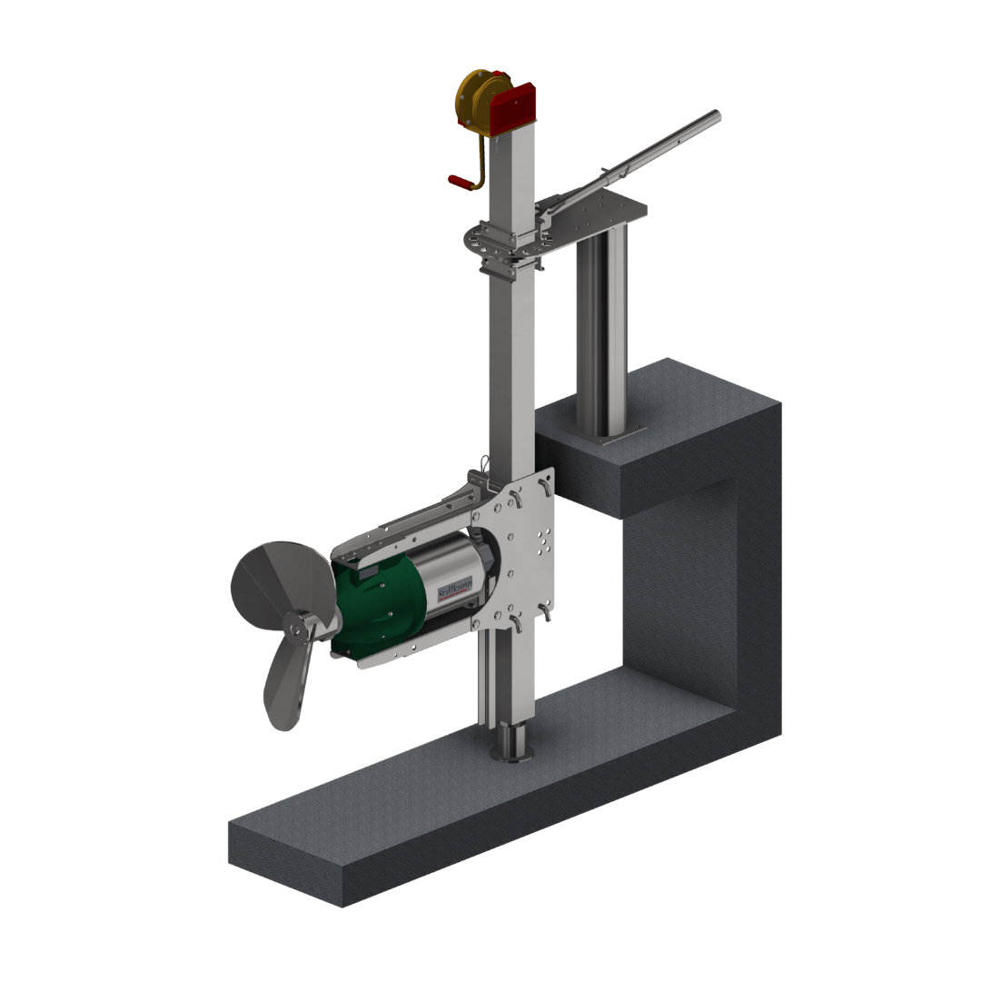 Stallkamp TMR3 | elektrische mestmixer met twee roervleugels | installatie aan hijsmechanisme