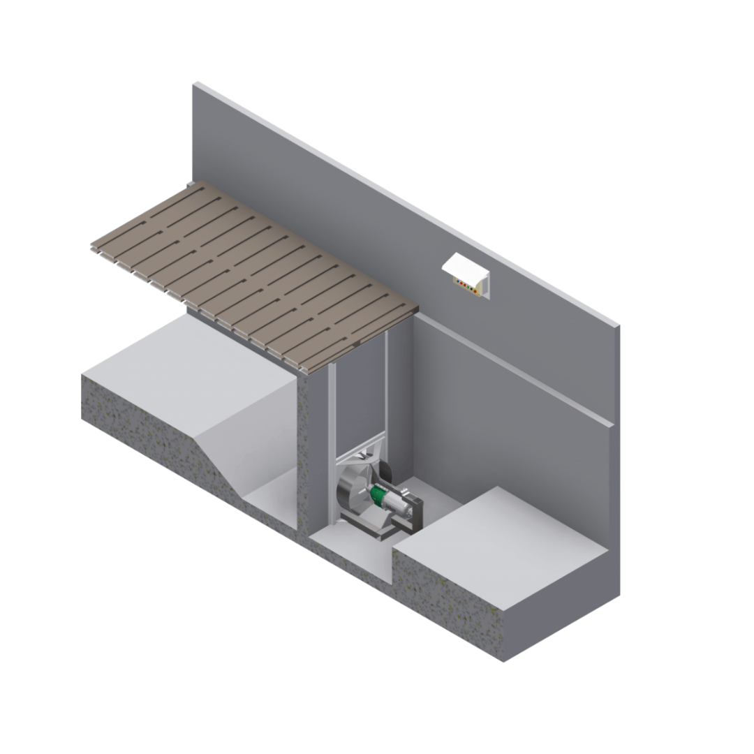 Situatietekening | Stallkamp TMR3DZ | installatie in mestkelder