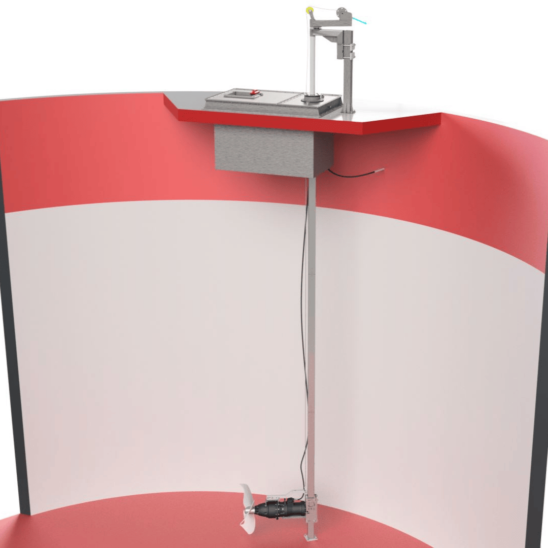 Situatietekening FM-mestmixer in biogasinstallatie aan ophangsysteem