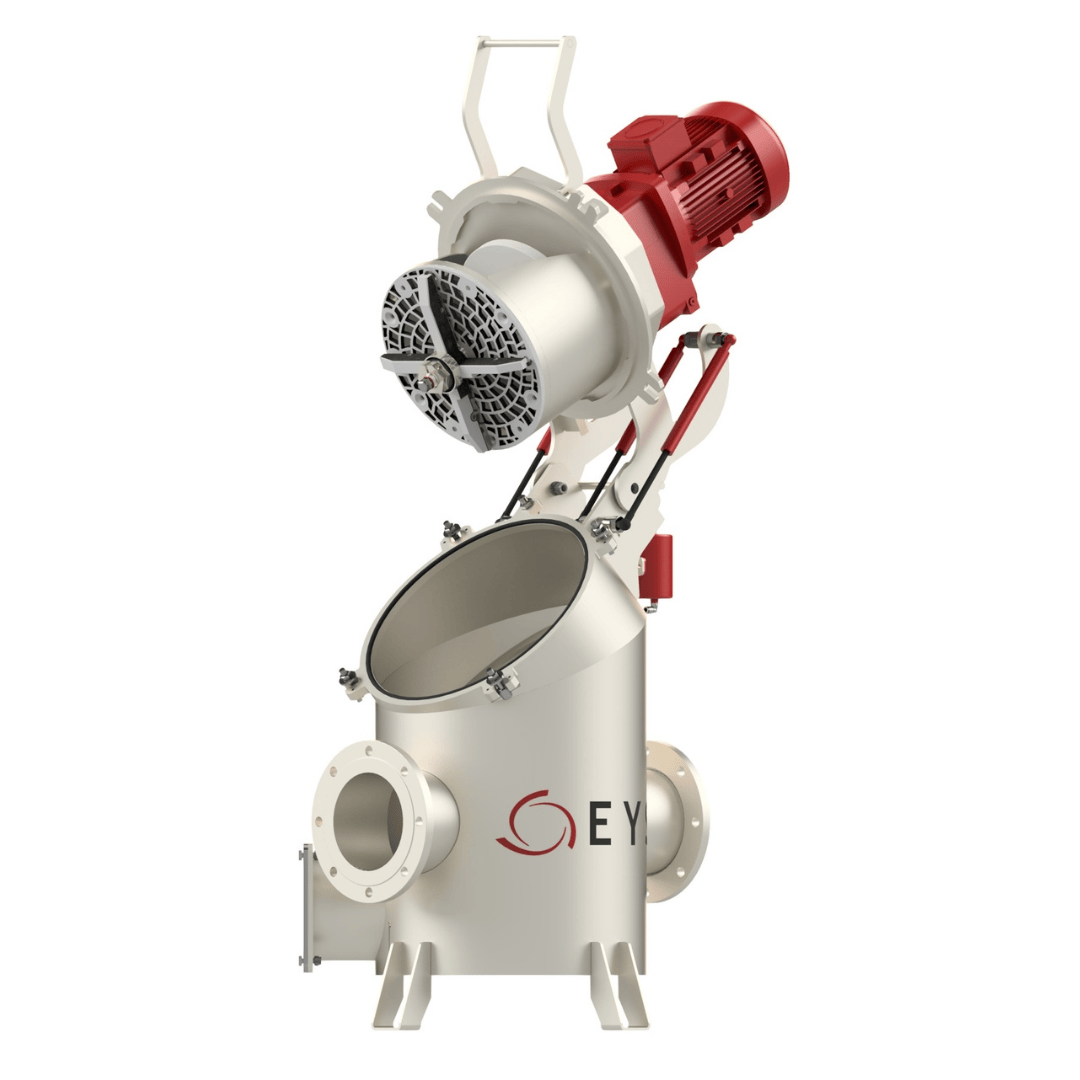 Inline Macerator (IM) of snijfilter van EYS Metal met deksel geopend