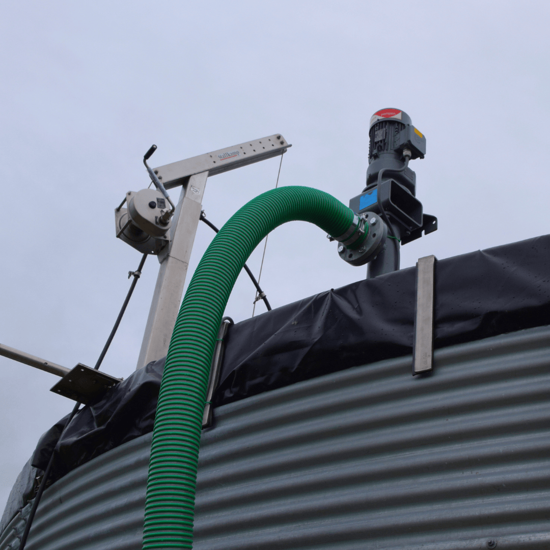 Kumatec wormpomp | gedompelde uitvoering op silowand